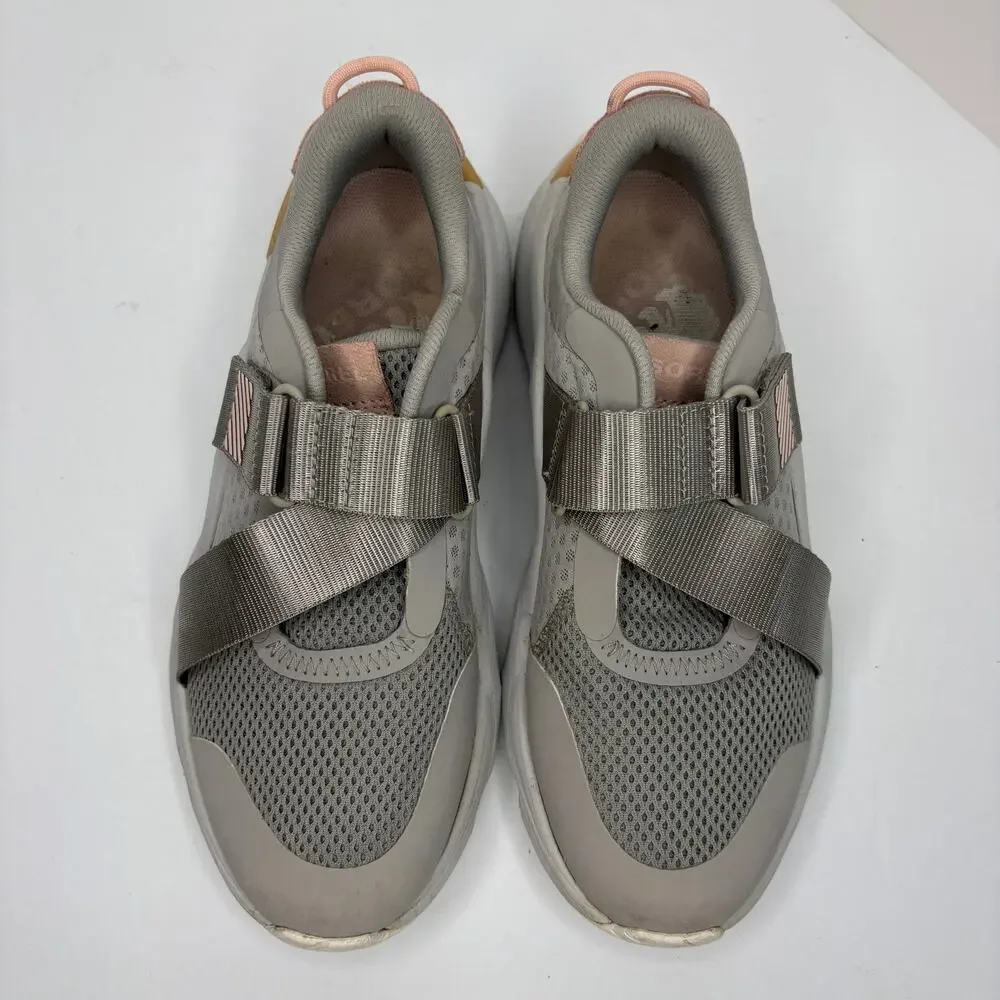 Sorel Kinetic RNEGD Gray Strap Sneaker Shoes Breathable Mesh - Women's Size 7.5